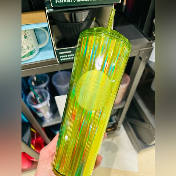 Starbucks Lime Kaleidoscope Iridescent Dome Tumbler Cold Cup 24oz Summer 2023 - Picture 14 of 14